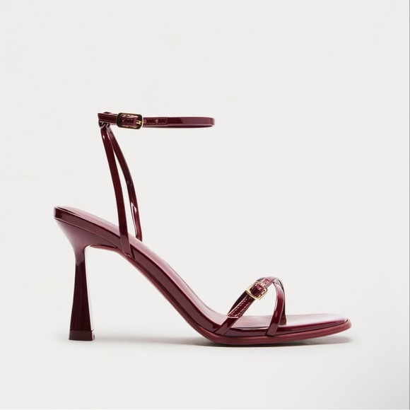 Fashion Nova Burgundy Buckle Heels - Picture 1 of 10